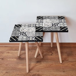 Hanah Home Mesa Nido de 2 Piezas en Negro